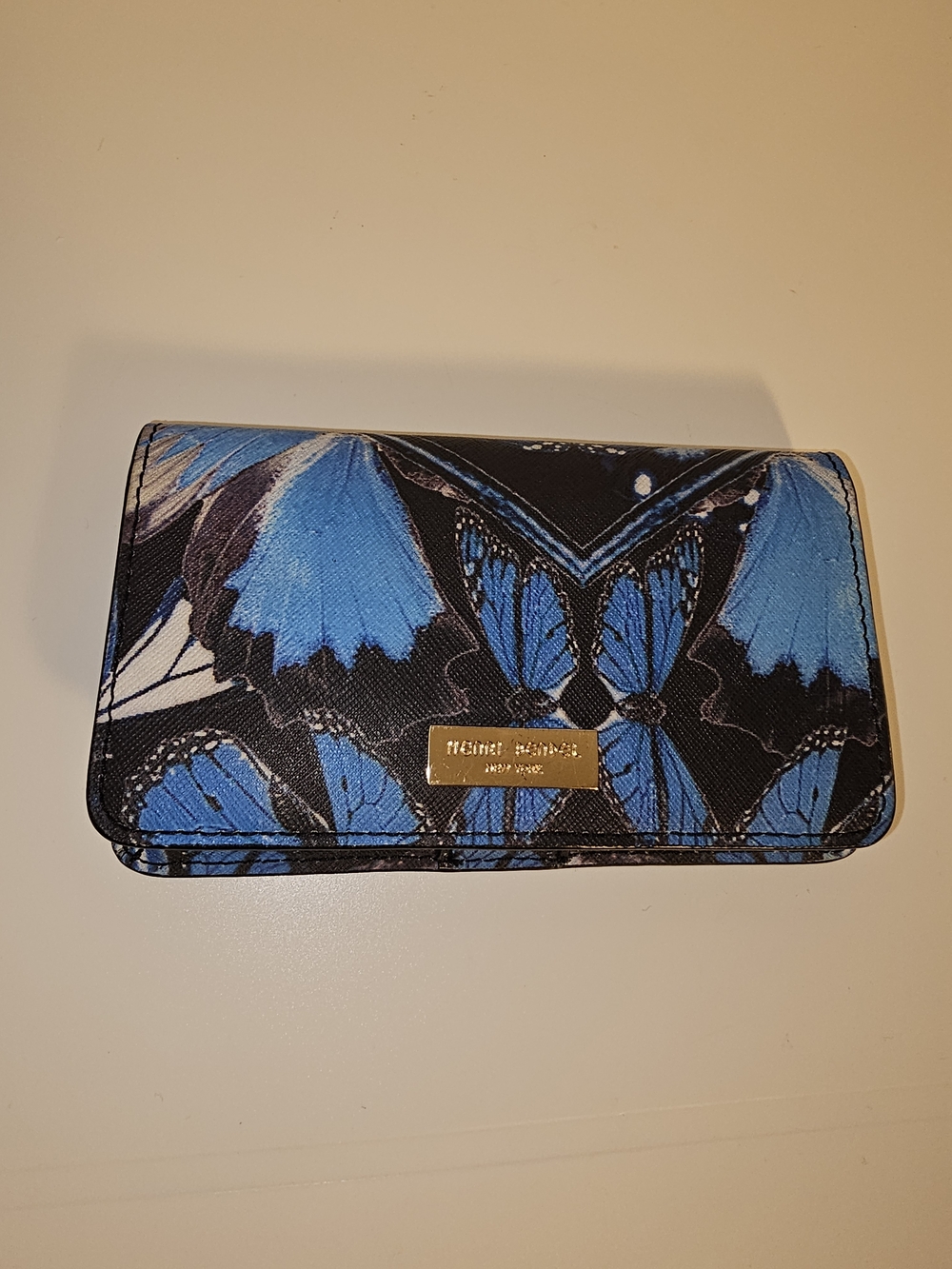 Henri Bendel Blue Butterfly Wallet EUC